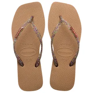 Chinelos de mulher Havaianas Square Logo Metallic image-1