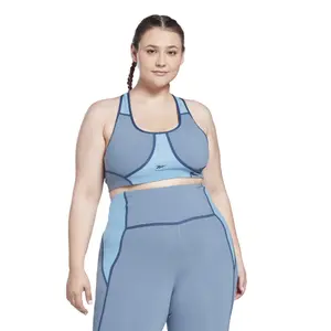 Large size padded bra for women Reebok Lux Racer Colorblocked image-1