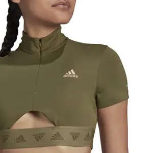 Dames crop top adidas Hyperglam Crop Zip image-5