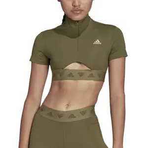 Dames crop top adidas Hyperglam Crop Zip image-3
