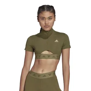 Dames crop top adidas Hyperglam Crop Zip image-2