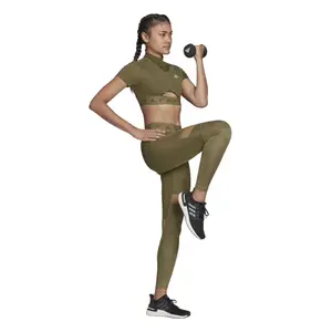 Dames crop top adidas Hyperglam Crop Zip image-1