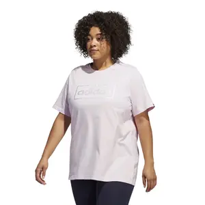 Camiseta de mujer adidas Foil Box Linear Graphic (Plus Size) image-2