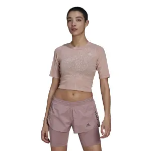 Maglietta da corsa corta da donna adidas Run Fast Lace image-1