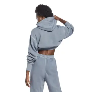 Women's natural colored crop hoodie Reebok Les Mills® image-4