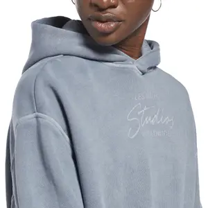 Women's natural colored crop hoodie Reebok Les Mills® image-6