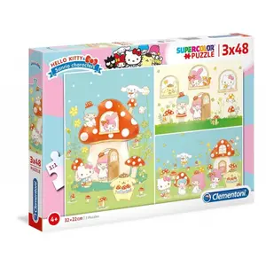 Puzzle of 3 x 48 pieces Hello Kitty image-0