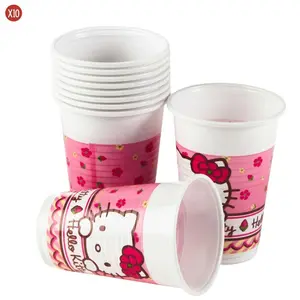 Pack 10 plastic cups Hello Kitty image-0