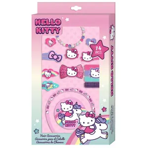 Set of 14 hair and jewelry accessories Hello Kitty image-2