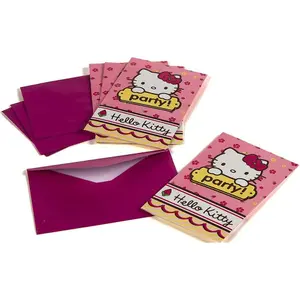Invitation cards and party envelope Hello Kitty (x6) image-0