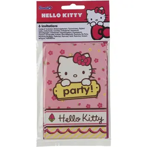 Invitation cards and party envelope Hello Kitty (x6) image-2