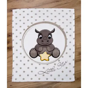 Microfiber baby blanket Herding Süßes Nashorn image-1