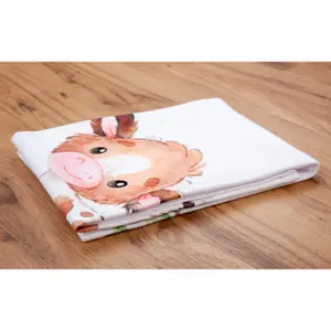 Soft peach baby blanket in soft leather Herding image-3