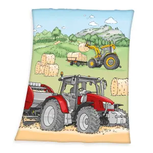 Children's fleece blanket Herding Traktor image-1
