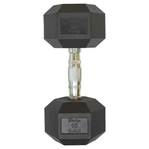 Body-Solid 2 kg Rubber Hex Dumbbells image-2