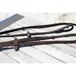 Canvas horse reins with leather buckles HFI image-1
