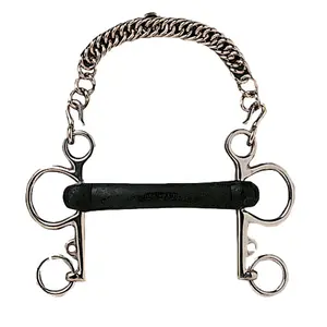 Mordedor pelham para cavalo mullen com boca flexível em borracha Hispano Hipica