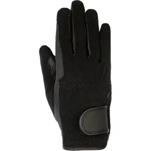 Synthetic leather riding gloves HKM image-0