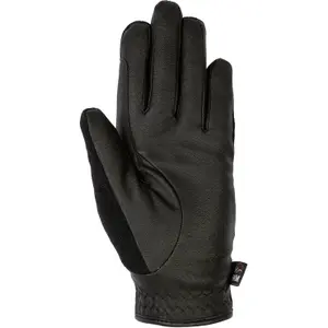 Synthetic leather riding gloves HKM image-1