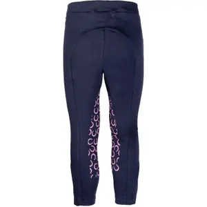 Leggings da equitazione mid grip da bambina HKM Pink Pony image-2