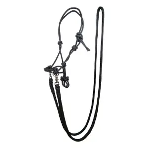 Headcollar and Lead Rope Set for Horse with Reins HKM image-0
