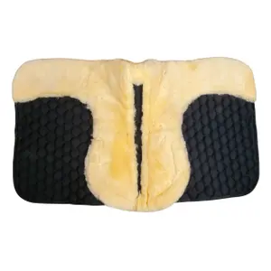 Sheepskin Dressage Saddle Pad for Horse HKM image-1