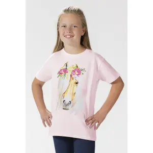 T-shirt meisje HKM Flower Horse image-1