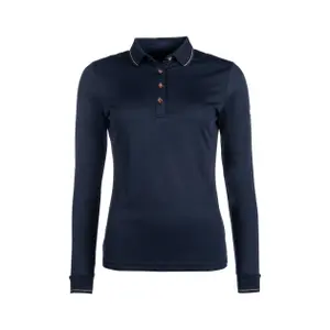 Damskie polo jeździeckie z długim rękawem HKM Rosegold Glamour image-0