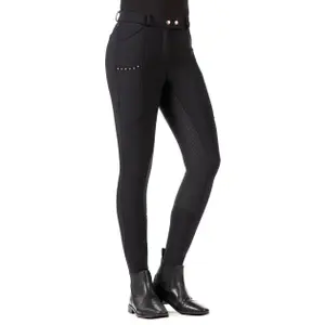 Full grip riding Trousers for women HKM Rosegold Glamour Winter image-1