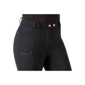 Full grip riding Trousers for women HKM Rosegold Glamour Winter image-3