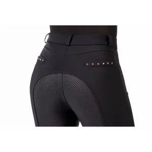 Full grip riding Trousers for women HKM Rosegold Glamour Winter image-4