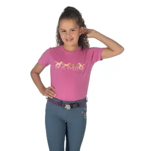 Girl's cotton T-shirt HKM Pony Club image-0