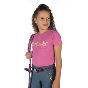 Girl's cotton T-shirt HKM Pony Club image-3