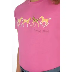 Girl's cotton T-shirt HKM Pony Club image-4