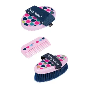 Reitputzset HKM Funny Horses Hearts image-0