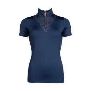 Women's riding polo shirt HKM Rosegold Glamour image-0