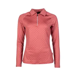 Damskie polo jeździeckie z długim rękawem HKM Rosewood Allover Print image-0