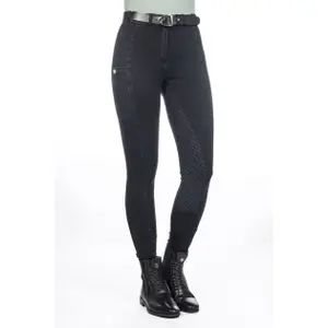 Women's Full Grip Silicone Riding Trousers HKM Harbour Island Denim image-0