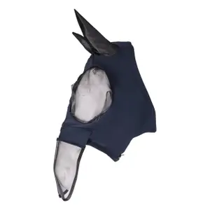 Elastische vliegenmuts voor paarden met neusscherm HKM image-0