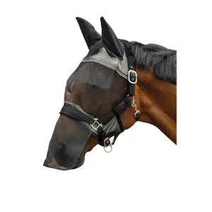 Fliegenabwehrmaske für Pferde mit Nasenschutz HKM Premium image-0