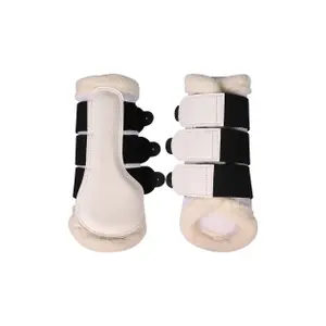 Gesloten peesbeschermers voor paard met bont HKM Comfort Premium Mesh image-0