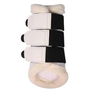 Gesloten peesbeschermers voor paard met bont HKM Comfort Premium Mesh image-1