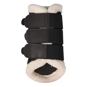 Gesloten peesbeschermers voor paard met bont HKM Comfort Premium Mesh image-1