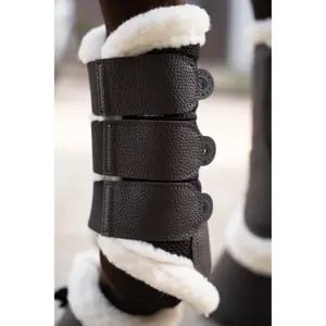 Gesloten peesbeschermers voor paard met bont HKM Comfort Premium Mesh image-3