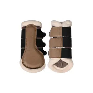 Gesloten peesbeschermers voor paard met bont HKM Comfort Premium Mesh image-0