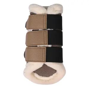 Gesloten peesbeschermers voor paard met bont HKM Comfort Premium Mesh image-1