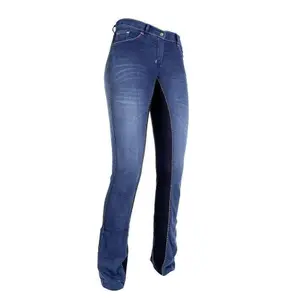 Women's Denim Full Grip Riding Trousers HKM Summer image-0