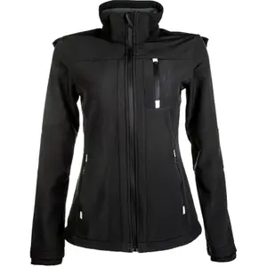 Chaqueta de equitación con capucha desmontable mujer HKM Softshell