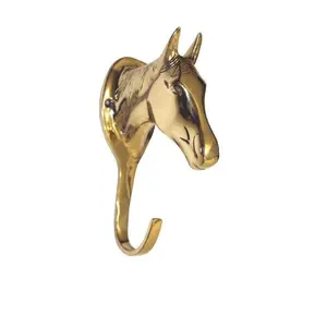 Porte bridon hoofd van paard in messing HKM image-0
