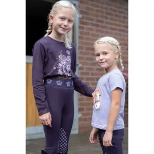 Girls' mid grip riding leggings HKM Kids Lola image-1